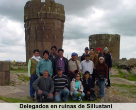 dlgation de la Ciap aux ruines de sillustani