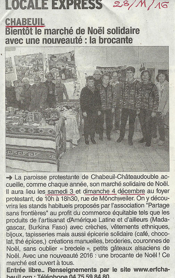 article de presse de la semaine amrique latine de Bourg les Valence 2012